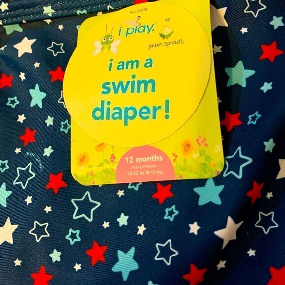 Swim Diaper Bathing Suit Baby Girl Green Sprouts Size 12 Months New With Tags - Picture 4 of 5